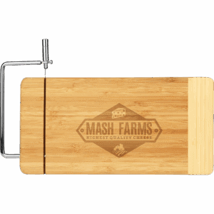 12" x 6" Bamboo Rectangle Cutting Board with Metal Cheese Cutter