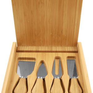 8" x 8" Bamboo Cheese Set with 4 Tools