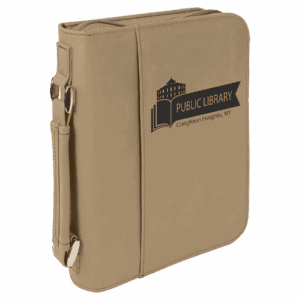 7 1/2" x 10 3/4" Leatherette Book/Bible Cover with Handle & Zipper