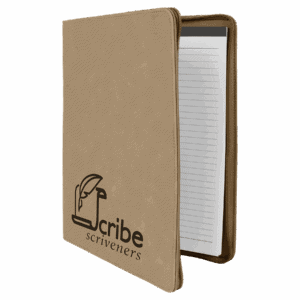 9 1/2" x 12" w/ Zipper Laserable Leatherette Portfolio with Notepad