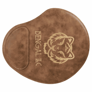 9" x 10 1/4" Rustic/Gold Laserable Leatherette Mouse Pad