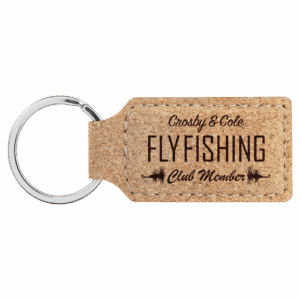 2 3/4" x 1 1/4" Cork Rectangle Keychain