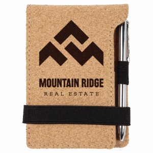 3 1/4" x 4 3/4" Cork Mini Notepad with Pen