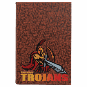 5 1/4" x 8 1/4" Football Laserable Leatherette Journal with Lined Notepad