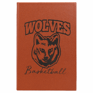 5 1/4" x 8 1/4" Basketball Laserable Leatherette Journal with Lined Notepad