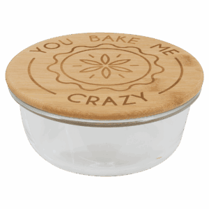 21 oz. Round Glass Container with Bamboo Lid