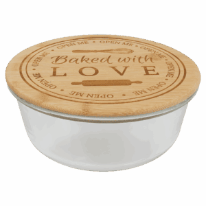 44 oz. Round Glass Container with Bamboo Lid