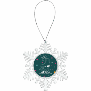 2-Sided Clear Plastc Snowflake Ornament with Silver String