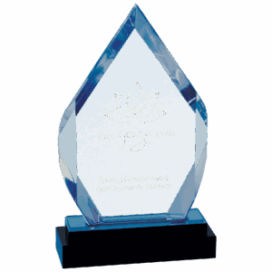 8" Fusion Diamond Impress Acrylic with Glass Base