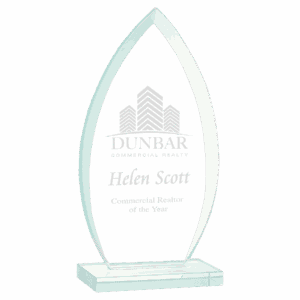 8 3/4" Oval Jade Glass Award