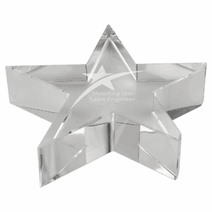 4 1/8" x 7/8" Thick Crystal Star Paperweight