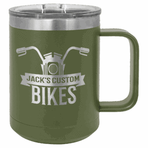 Polar Camel 15 oz. Olive Green Vacuum Insulated Mug with Slider Lid