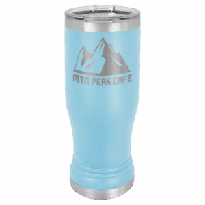Light Blue 14oz. Polar Camel Pilsner with Clear Lid