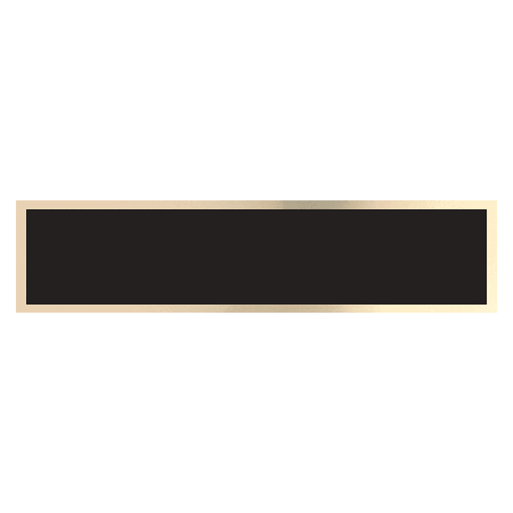 7 1/2" x 1 3/4" Black/Gold Brass Plate for 8 1/2" Desk Wedges