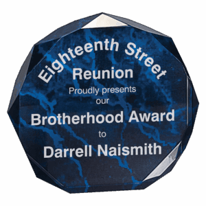 5" Blue Marble Octagon Award Acrylic