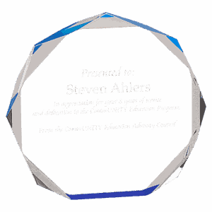 5" Blue Octagon Acrylic Award