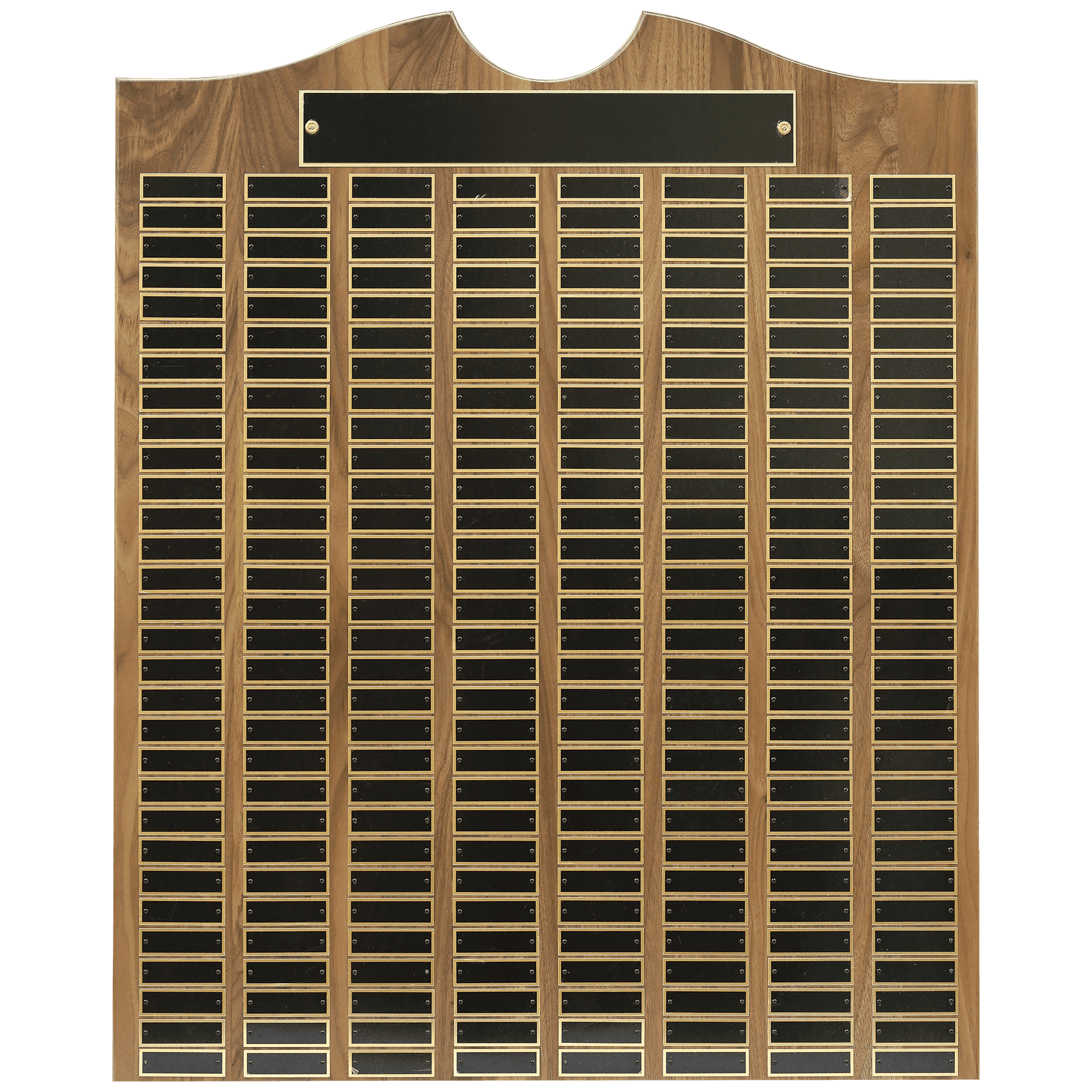 28" x 35" American Walnut Roster Plaque w/ 240 Plates