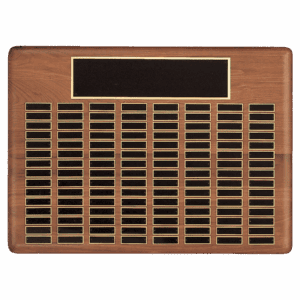 22" x 30"/Plates 7/8" x 2 3/4" American Walnut 120 Plate Perpetual Plaque with Black Brass Plated Steel