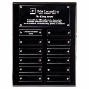 Black High Gloss Plaque with 12 Acrylic Engraving Plates