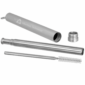 9 1/4" Collapsible Metal Straw with Case and Cleaning Brush