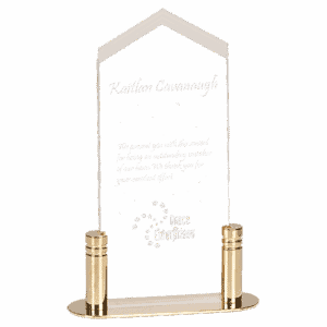 Small Clear Frosted Arrow Acrylic with Brass Base