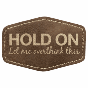 3" x 2" Hex Rustic/Gold Laserable Leatherette Patch with Adhesive