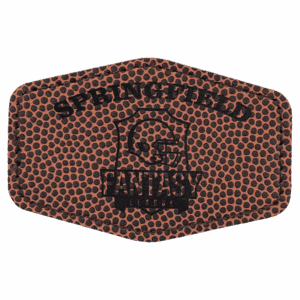 3" x 2" Hex Football Laserable Leatherette Patch with Adhesive