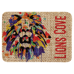 3 1/2" x 2 1/2" Burlap Rectangle Sublimatable Patch with Adhesive