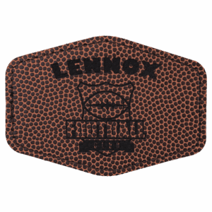 3 1/2" x 2 1/2" Hex Football Laserable Leatherette Patch with Adhesive