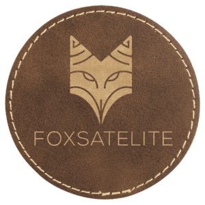 3" Round Rustic/Gold Laserable Leatherette Patch with Adhesive