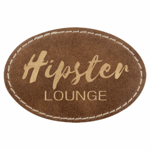 3" x 2" Oval Rustic/Gold Laserable Leatherette Patch with Adhesive
