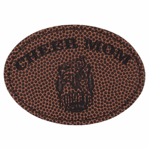 3 1/2" x 2 1/2" Football Laserable Leatherette Oval Patch with Adhesive