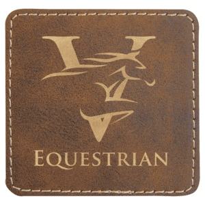 3" x 3" Square Rustic/Gold Laserable Leatherette Patch with Adhesive