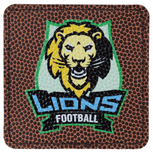 3" x 3" Square Football Laserable Leatherette Patch with Adhesive