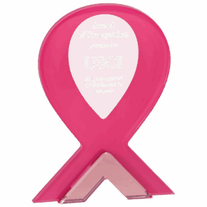 8" Pink Ribbon Standup Acrylic
