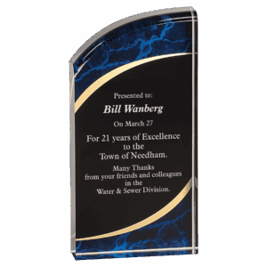 3 1/2" x 7" Marble Rounded Acrylic