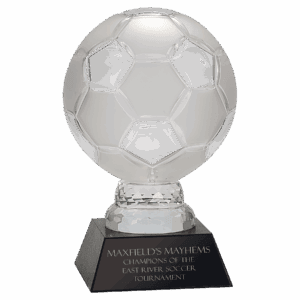 12" Glass Soccer Ball with Marble Base