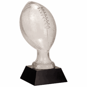 13 3/4" Glass Football with Black Marble Base