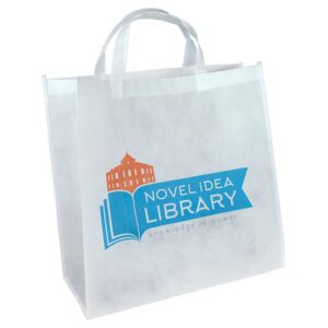 15 3/4" x 15 3/4" White Sublimatable Bag with 7" Gusset