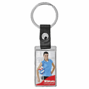 3 3/4" x 1 1/4" Rectangle Sublimatable Keychain with White Insert