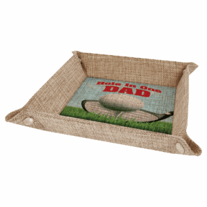 6" x 6" Sublimatable Burlap Snap Up Tray with Silver Snaps