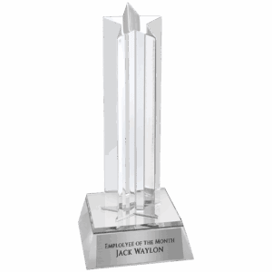 6 3/4" Silver Star Column Acrylic with Silver Base