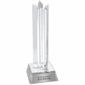 7 1/2" Silver Star Column Acrylic with Silver Base