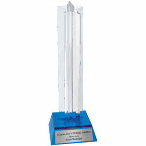 8 1/2" Blue Star Column Acrylic with Blue Base