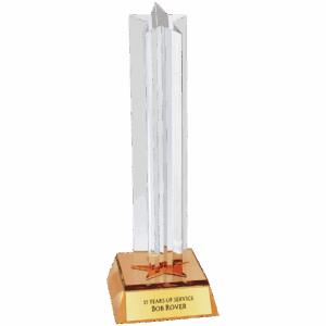 8 1/2" Gold Star Column Acrylic with Gold Base