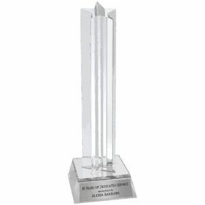 8 1/2" Silver Star Column Acrylic with Silver Base