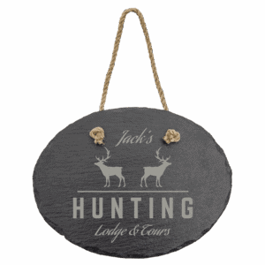 7 3/4" x 6" Oval Slate Decor with Hanger String