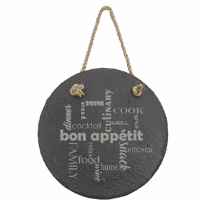 7" Round Slate Decor with Hanger String