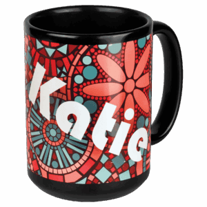 15 oz. Black/White Sublimatable Ceramic Banner Mug