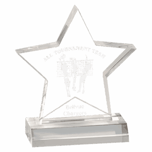 5" x 5" Star Acrylic Award with 4" Base